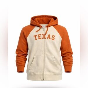 G for Her University of Texas Longhorn 1/4 Sleeve Full Zip Hoodie Jacket Sz L​